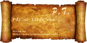 Pósz Titánia névjegykártya